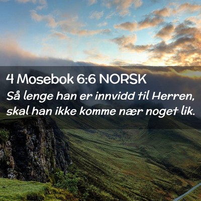 Picture 02 - 4 Mosebok 6:6 NORSK - Så lenge han er innvidd til Herren, skal han - Bible Verse Picture