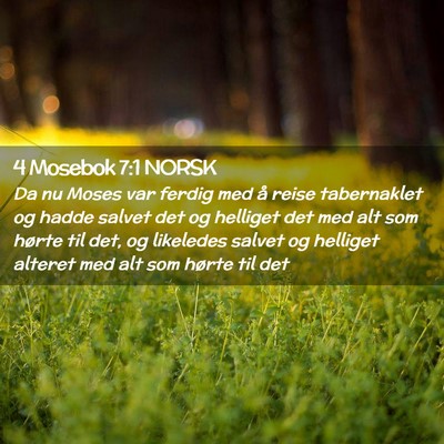 Picture 02 - 4 Mosebok 7:1 NORSK - Da nu Moses var ferdig med å reise tabernaklet - Bible Verse Picture