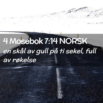 Picture 02 - 4 Mosebok 7:14 NORSK - en skål av gull på ti sekel, full av - Bible Verse Picture