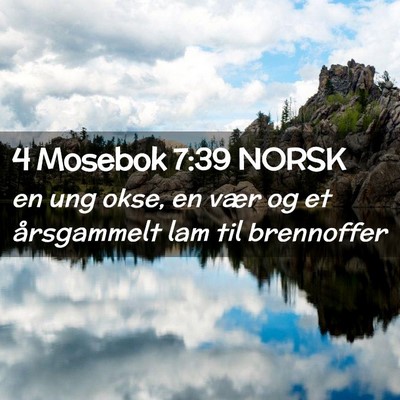 Picture 02 - 4 Mosebok 7:39 NORSK - en ung okse, en vær og et årsgammelt lam til - Bible Verse Picture