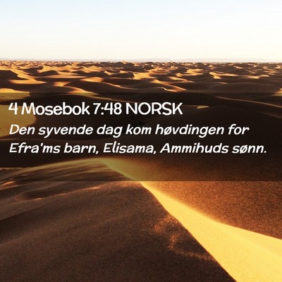 Picture 02 - 4 Mosebok 7:48 NORSK - Den syvende dag kom høvdingen for Efra'ms barn, - Bible Verse Picture