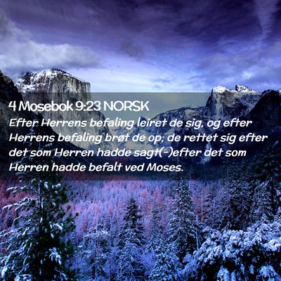 Picture 02 - 4 Mosebok 9:23 NORSK - Efter Herrens befaling leiret de sig, og efter - Bible Verse Picture