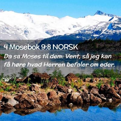 Picture 02 - 4 Mosebok 9:8 NORSK - Da sa Moses til dem: Vent, så jeg kan få høre - Bible Verse Picture