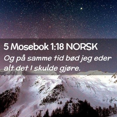 Picture 02 - 5 Mosebok 1:18 NORSK - Og på samme tid bød jeg eder alt det I skulde - Bible Verse Picture