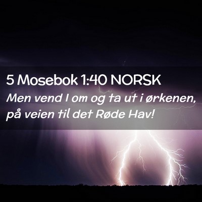 Picture 02 - 5 Mosebok 1:40 NORSK - Men vend I om og ta ut i ørkenen, på veien til - Bible Verse Picture
