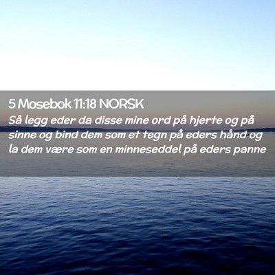 Picture 02 - 5 Mosebok 11:18 NORSK - Så legg eder da disse mine ord på hjerte og på - Bible Verse Picture