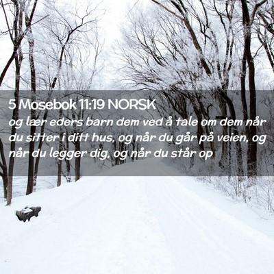 Picture 02 - 5 Mosebok 11:19 NORSK - og lær eders barn dem ved å tale om dem når du - Bible Verse Picture