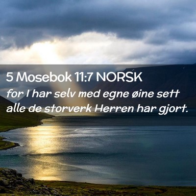 Picture 02 - 5 Mosebok 11:7 NORSK - for I har selv med egne øine sett alle de - Bible Verse Picture