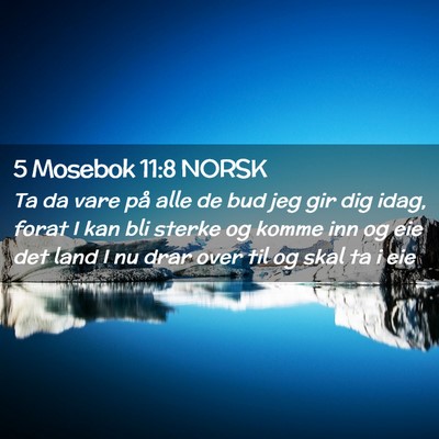 Picture 02 - 5 Mosebok 11:8 NORSK - Ta da vare på alle de bud jeg gir dig idag, - Bible Verse Picture