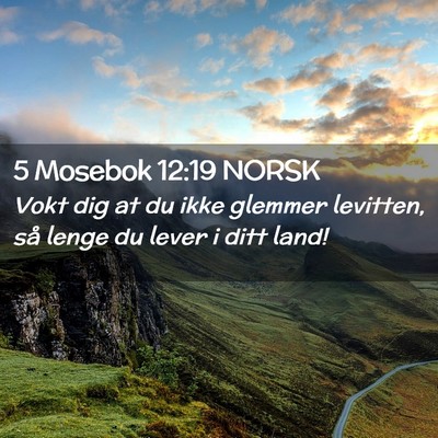 Picture 02 - 5 Mosebok 12:19 NORSK - Vokt dig at du ikke glemmer levitten, så lenge - Bible Verse Picture