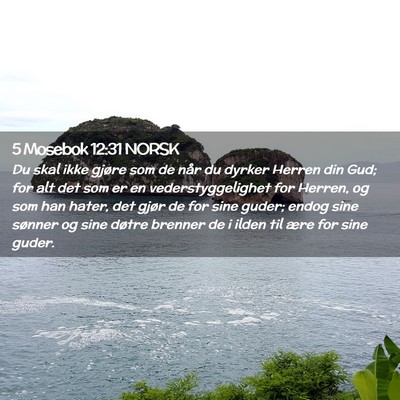 Picture 02 - 5 Mosebok 12:31 NORSK - Du skal ikke gjøre som de når du dyrker Herren - Bible Verse Picture