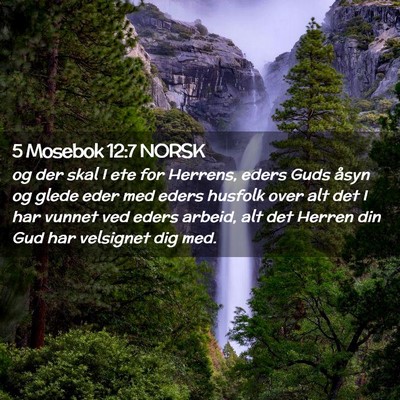 Picture 02 - 5 Mosebok 12:7 NORSK - og der skal I ete for Herrens, eders Guds åsyn - Bible Verse Picture