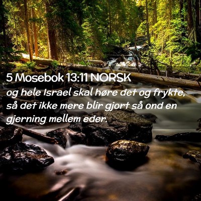 Picture 02 - 5 Mosebok 13:11 NORSK - og hele Israel skal høre det og frykte, så det - Bible Verse Picture