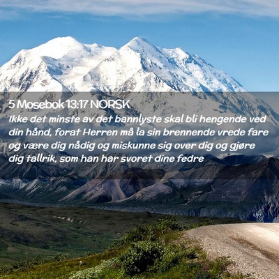 Picture 02 - 5 Mosebok 13:17 NORSK - Ikke det minste av det bannlyste skal bli - Bible Verse Picture