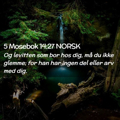 Picture 02 - 5 Mosebok 14:27 NORSK - Og levitten som bor hos dig, må du ikke glemme; - Bible Verse Picture