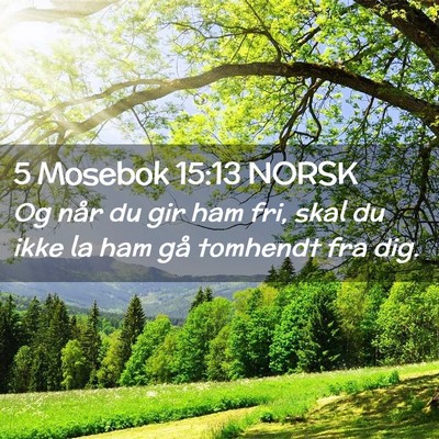 Picture 02 - 5 Mosebok 15:13 NORSK - Og når du gir ham fri, skal du ikke la ham gå - Bible Verse Picture