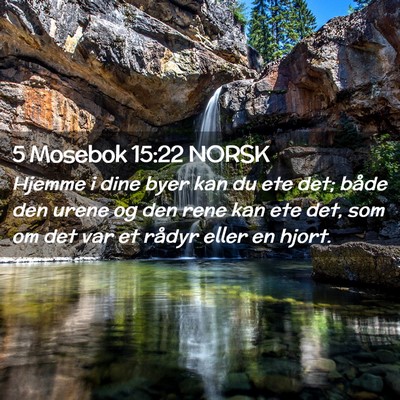 Picture 02 - 5 Mosebok 15:22 NORSK - Hjemme i dine byer kan du ete det; både den - Bible Verse Picture