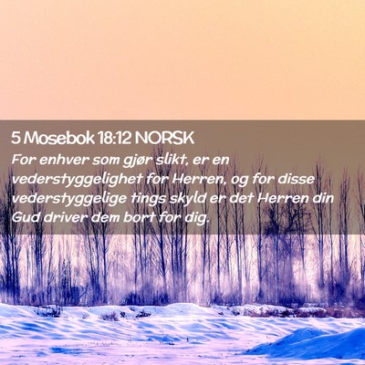 Picture 02 - 5 Mosebok 18:12 NORSK - For enhver som gjør slikt, er en - Bible Verse Picture