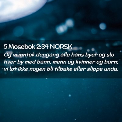 Picture 02 - 5 Mosebok 2:34 NORSK - Og vi inntok dengang alle hans byer og slo hver - Bible Verse Picture