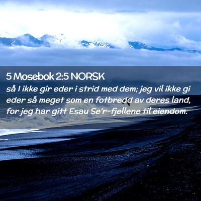 Picture 02 - 5 Mosebok 2:5 NORSK - så I ikke gir eder i strid med dem; jeg vil ikke - Bible Verse Picture