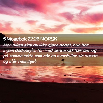 Picture 02 - 5 Mosebok 22:26 NORSK - Men piken skal du ikke gjøre noget, hun har - Bible Verse Picture