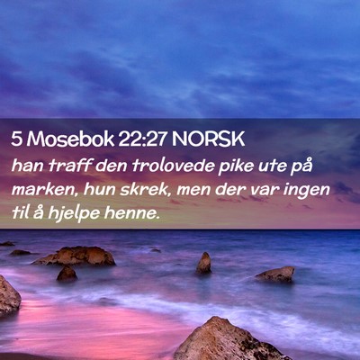 Picture 02 - 5 Mosebok 22:27 NORSK - han traff den trolovede pike ute på marken, hun - Bible Verse Picture