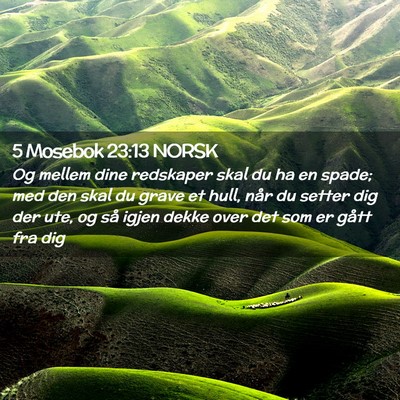 Picture 02 - 5 Mosebok 23:13 NORSK - Og mellem dine redskaper skal du ha en spade; med - Bible Verse Picture