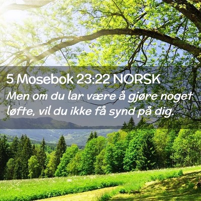 Picture 02 - 5 Mosebok 23:22 NORSK - Men om du lar være å gjøre noget løfte, vil - Bible Verse Picture