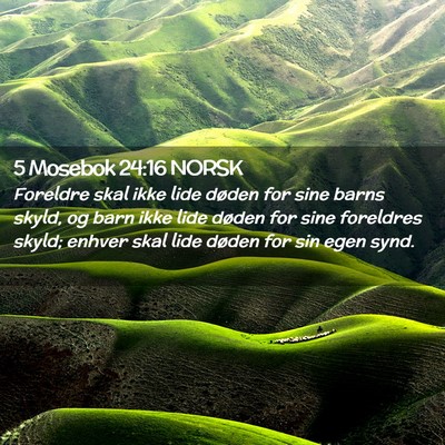 Picture 02 - 5 Mosebok 24:16 NORSK - Foreldre skal ikke lide døden for sine barns - Bible Verse Picture