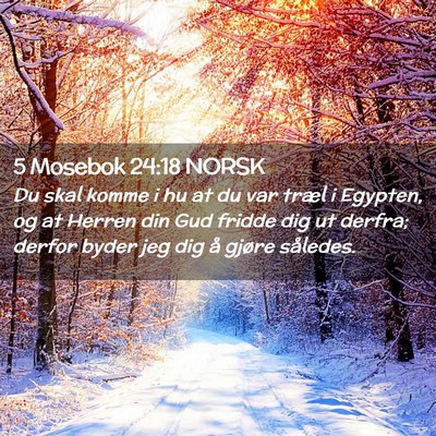 Picture 02 - 5 Mosebok 24:18 NORSK - Du skal komme i hu at du var træl i Egypten, og - Bible Verse Picture