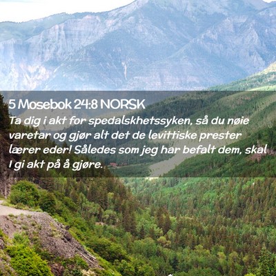 Picture 02 - 5 Mosebok 24:8 NORSK - Ta dig i akt for spedalskhetssyken, så du nøie - Bible Verse Picture