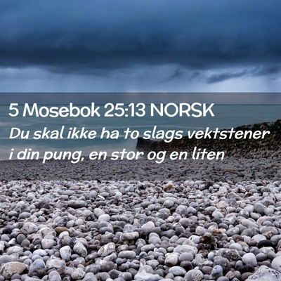 Picture 02 - 5 Mosebok 25:13 NORSK - Du skal ikke ha to slags vektstener i din pung, - Bible Verse Picture