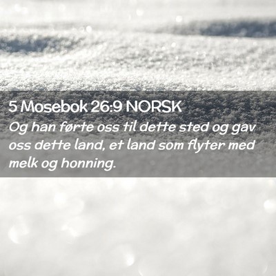 Picture 02 - 5 Mosebok 26:9 NORSK - Og han førte oss til dette sted og gav oss dette - Bible Verse Picture
