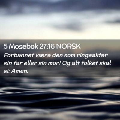 Picture 02 - 5 Mosebok 27:16 NORSK - Forbannet være den som ringeakter sin far eller - Bible Verse Picture