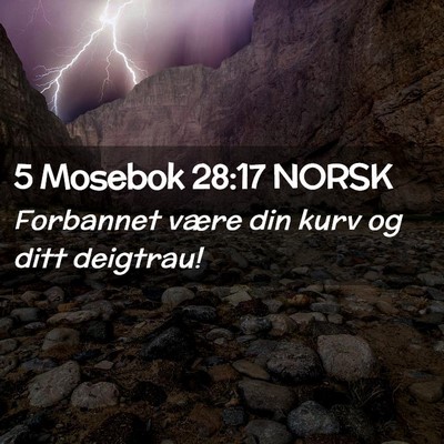Picture 02 - 5 Mosebok 28:17 NORSK - Forbannet være din kurv og ditt - Bible Verse Picture
