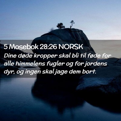 Picture 02 - 5 Mosebok 28:26 NORSK - Dine døde kropper skal bli til føde for alle - Bible Verse Picture