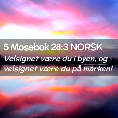 Picture 02 - 5 Mosebok 28:3 NORSK - Velsignet være du i byen, og velsignet være du - Bible Verse Picture