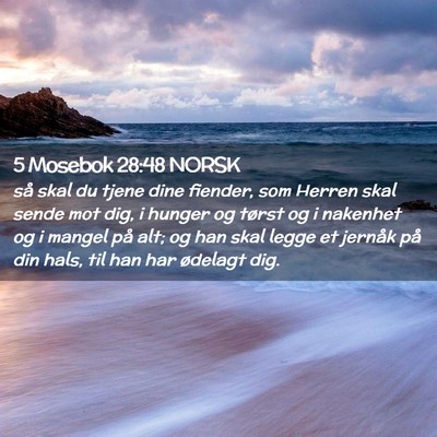 Picture 02 - 5 Mosebok 28:48 NORSK - så skal du tjene dine fiender, som Herren skal - Bible Verse Picture