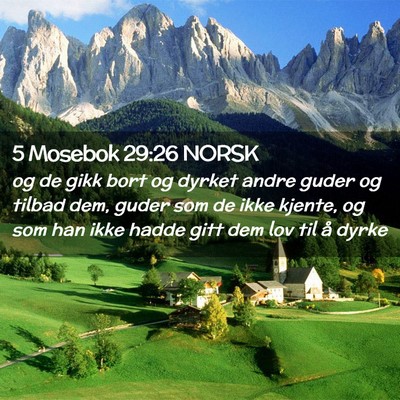 Picture 02 - 5 Mosebok 29:26 NORSK - og de gikk bort og dyrket andre guder og tilbad - Bible Verse Picture