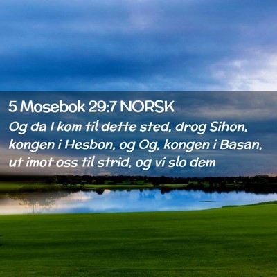 Picture 02 - 5 Mosebok 29:7 NORSK - Og da I kom til dette sted, drog Sihon, kongen i - Bible Verse Picture