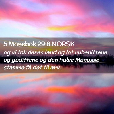 Picture 02 - 5 Mosebok 29:8 NORSK - og vi tok deres land og lot rubenittene og - Bible Verse Picture