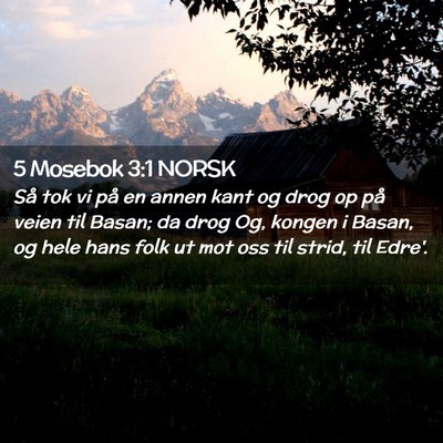 Picture 02 - 5 Mosebok 3:1 NORSK - Så tok vi på en annen kant og drog op på veien - Bible Verse Picture