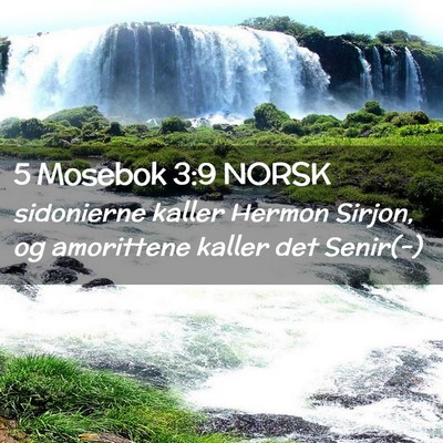Picture 02 - 5 Mosebok 3:9 NORSK - sidonierne kaller Hermon Sirjon, og amorittene - Bible Verse Picture