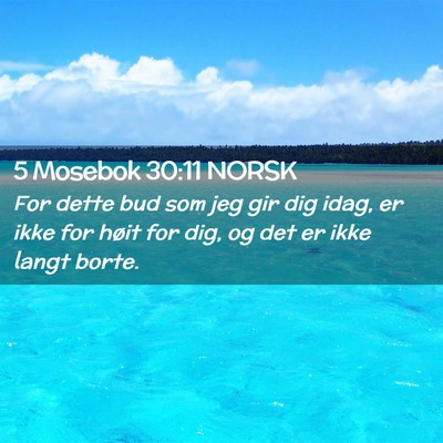 Picture 02 - 5 Mosebok 30:11 NORSK - For dette bud som jeg gir dig idag, er ikke for - Bible Verse Picture