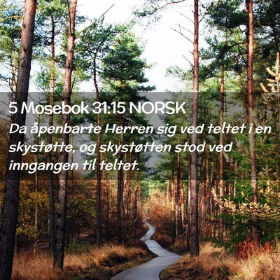 Picture 02 - 5 Mosebok 31:15 NORSK - Da åpenbarte Herren sig ved teltet i en - Bible Verse Picture