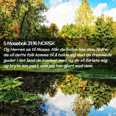 Picture 02 - 5 Mosebok 31:16 NORSK - Og Herren sa til Moses: Når du hviler hos dine - Bible Verse Picture