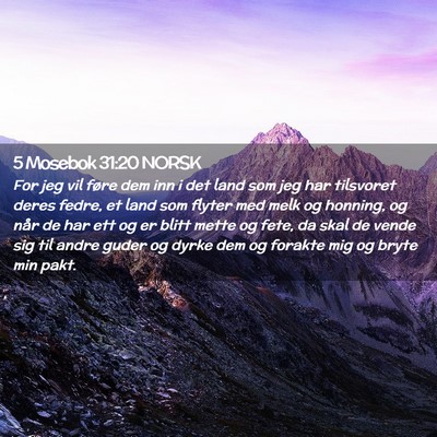 Picture 02 - 5 Mosebok 31:20 NORSK - For jeg vil føre dem inn i det land som jeg har - Bible Verse Picture