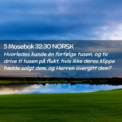Picture 02 - 5 Mosebok 32:30 NORSK - Hvorledes kunde én forfølge tusen, og to drive - Bible Verse Picture