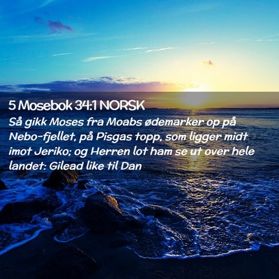 Picture 02 - 5 Mosebok 34:1 NORSK - Så gikk Moses fra Moabs ødemarker op på - Bible Verse Picture
