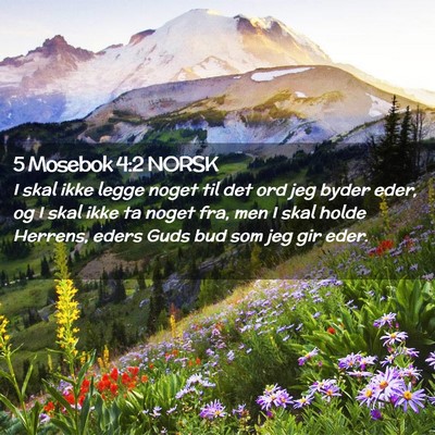 Picture 02 - 5 Mosebok 4:2 NORSK - I skal ikke legge noget til det ord jeg byder - Bible Verse Picture